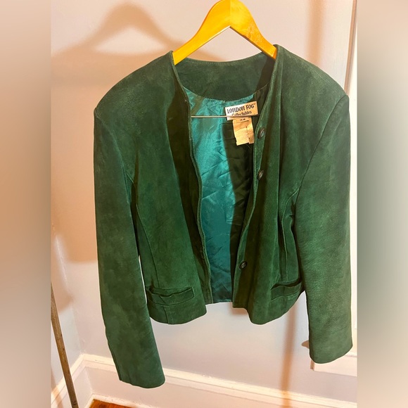 Vintage Forest Green Suede Jacket - Picture 1 of 9
